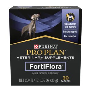 purina pro plan veterinary supplements fortiflora canine probiotics for dogs, helps digestive gut health and diarrhea 30 ct. box